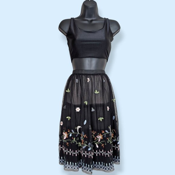 French Connection Bijou Stitch Floral Skirt - Picture 1 of 7